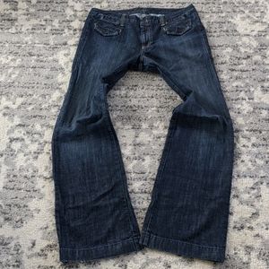 J. Crew Trouser Dark Mid Rise Jeans 34 TALL